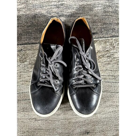 Magnanni Costa Lo Low Top Sneaker Men’s 9.5 Black Leather Lace Up Shoes - Picture 3 of 11